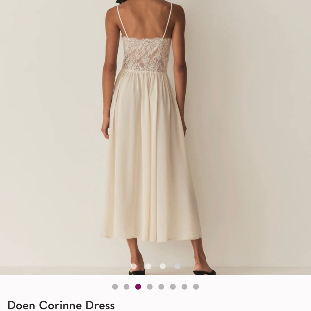 Doen Corinne Lace Midi Dress in Cream - Picture 2 of 7